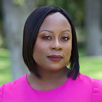 Attorney Crystal Gayden outside