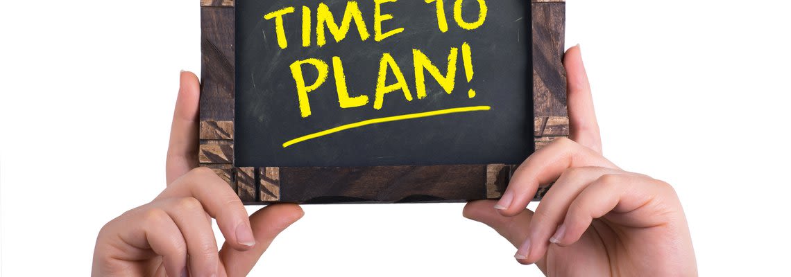 chalkboard that says Time to Plan