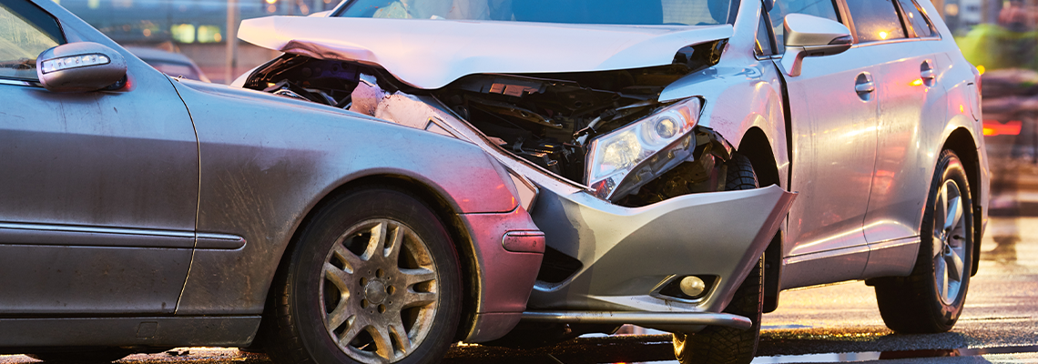 Two vehicles wrecked into each other